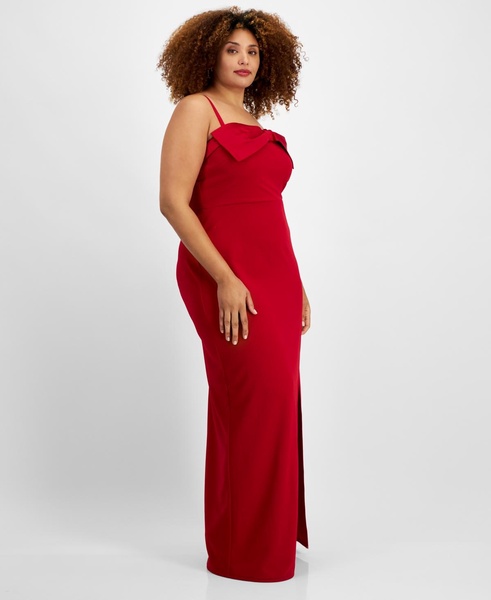 Trendy Plus Size Bow-Trim Gown