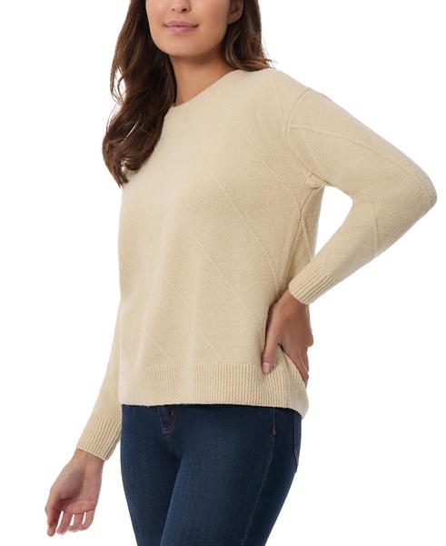 Petite Diagonal Knit Crewneck Sweater