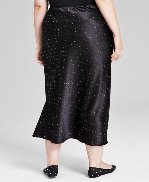 Trendy Plus Size Rhinestone-Embellished Skirt