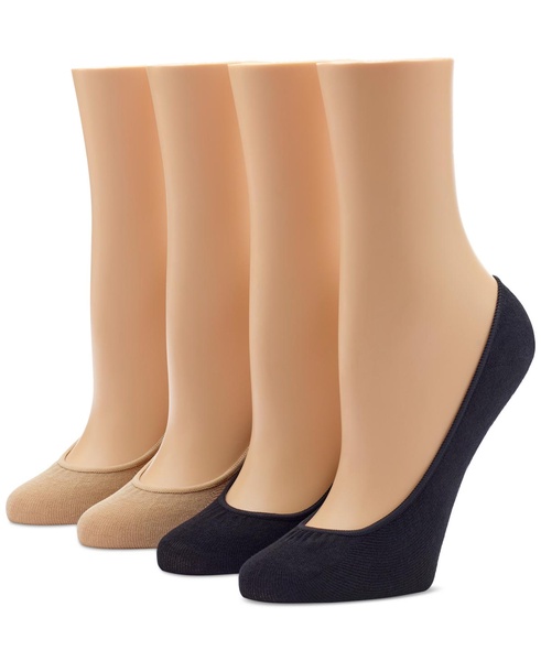 Women's Hidden Cotton No Show 4 Pack Socks