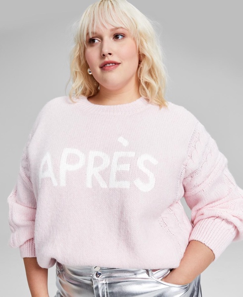 Trendy Plus Size Après Cable-Knit Sweater, Created for Macy's