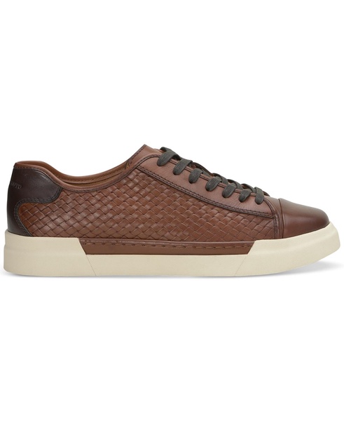 Men's Raigan Leather Low-Top Woven Sneaker