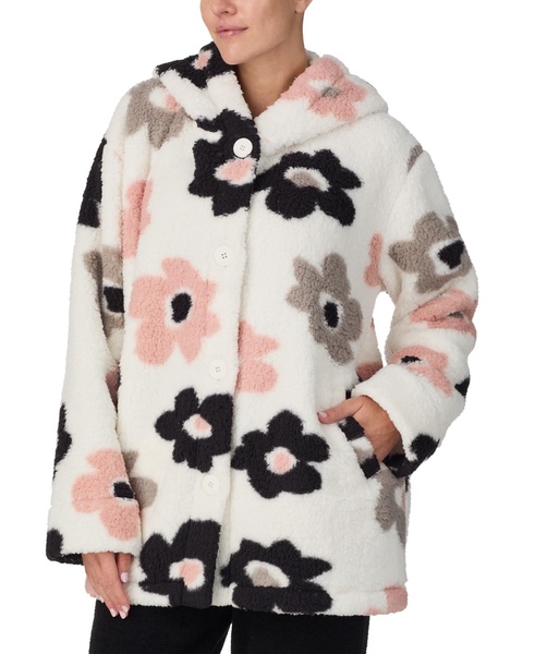 Women's Hooded Printed Fleece Jacket