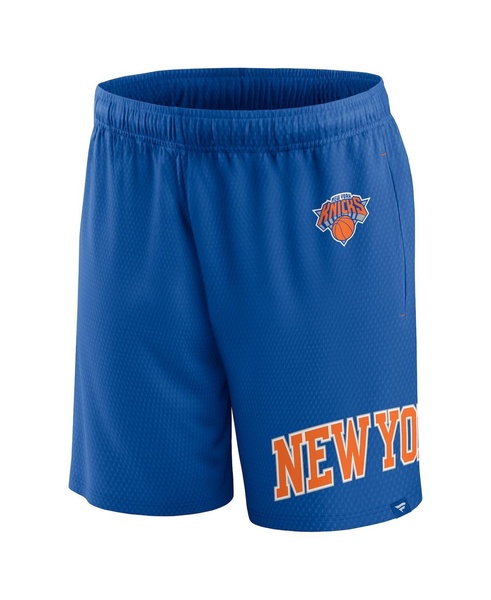 Men's Blue New York Knicks Free Throw Mesh Shorts