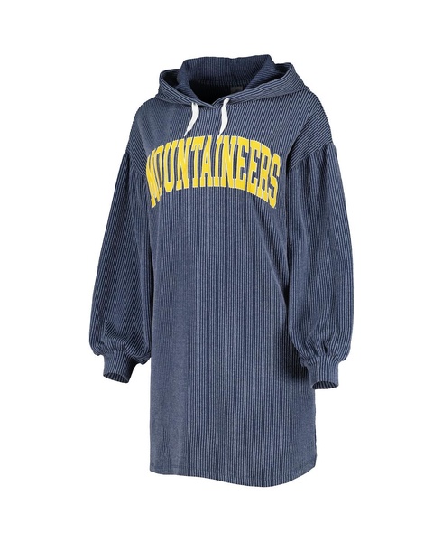 Women's Navy Distressed West Virginia Mountaineers Game Winner Vintage-Like Wash Tri-Blend Dress