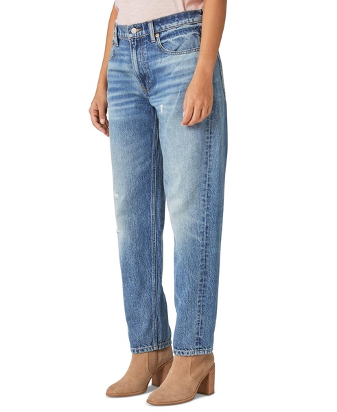 womens relaxed whisker wash straight leg jeans