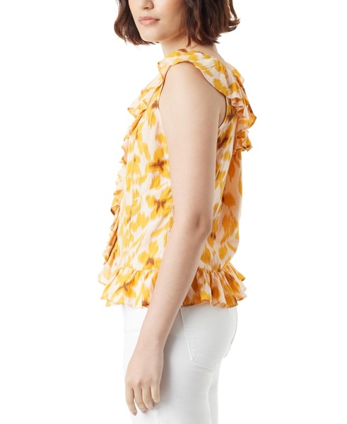 Women's Aniya Printed Ruffled V-Neck Top