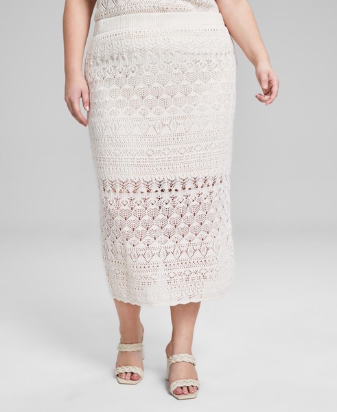 Trendy Plus Size Crochet Midi Skirt, Created for Macy's