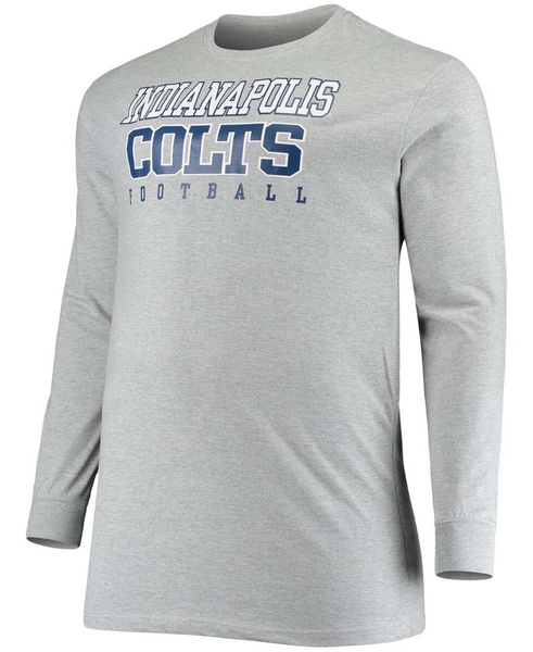 Men's Big and Tall Heathered Gray Indianapolis Colts Practice Long Sleeve T-shirt