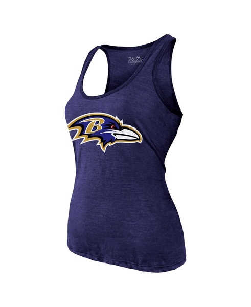 Women's Lamar Jackson Purple Baltimore Ravens Name Number Tri-Blend Tank Top