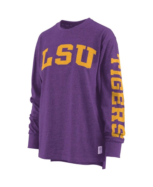 Women's Purple LSU Tigers Plus Size Two-Hit Canyon Long Sleeve T-shirt