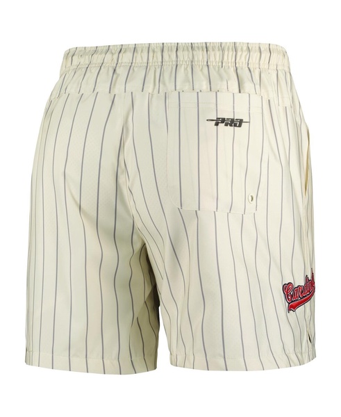 Men's Cream St. Louis Cardinals Pinstripe Retro Classic Woven Shorts