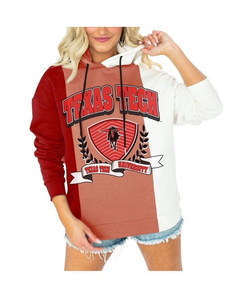 Women's Red Texas Tech Red Raiders Hall of Fame Colorblock Pullover Hoodie