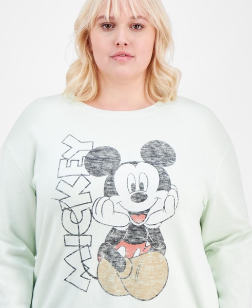 Trendy Plus Size Mickey Mouse Faded Print Sweatshirt