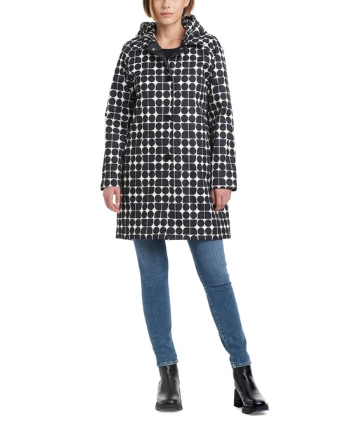 Women's Hooded Printed A-Line Raincoat