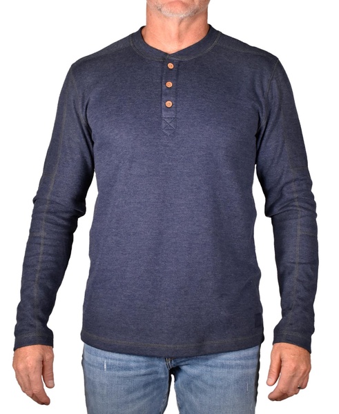 Men's Heathered Rib Stretch Henley T-shirt