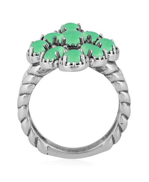 Sterling Silver Genuine Gemstone Cluster Ring, Sizes 5-10