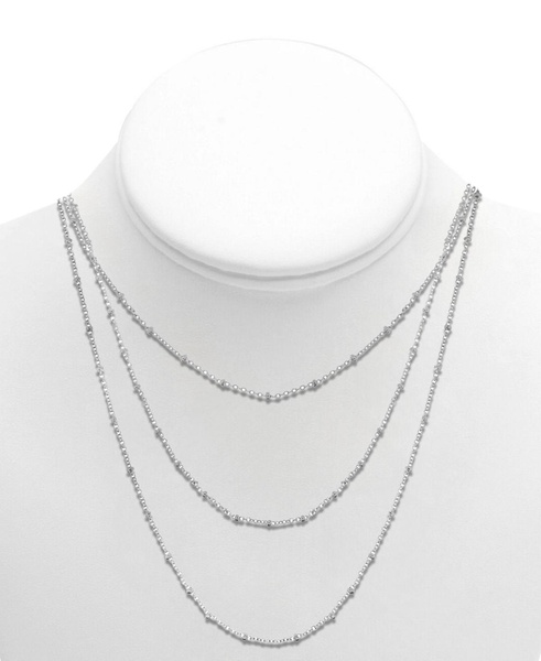 Silver Plated Beaded 18" Layered Necklace