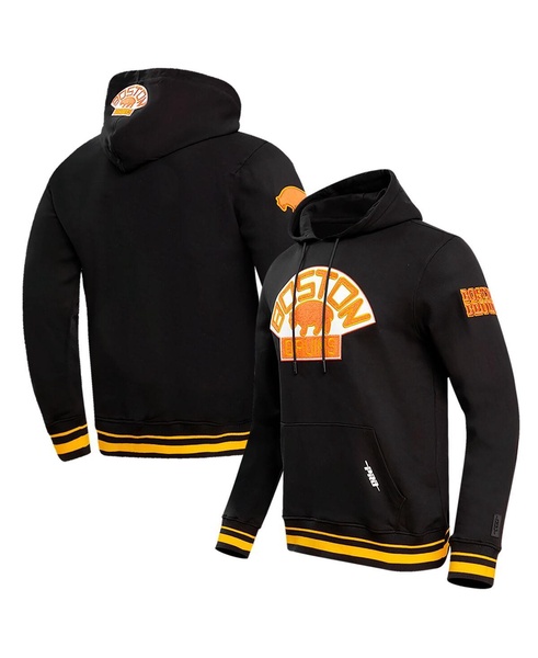 Men's Black Boston Bruins Retro Classic Fleece Pullover Hoodie