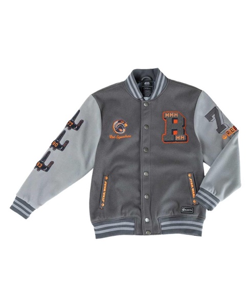 Men's and Women's Gray Star Wars Rebel Alliance Varsity Full-Snap Jacket