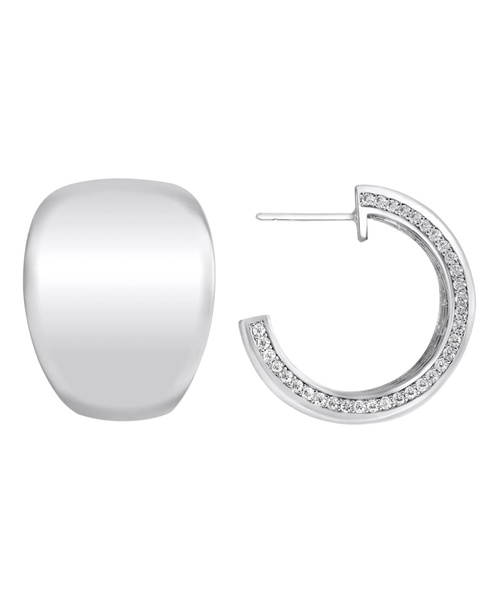 Cubic Zirconia C Hoop Earring