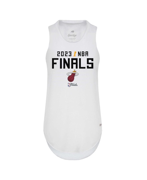 Women's White Miami Heat 2023 NBA Finals Janie Tri-Blend Tank Top