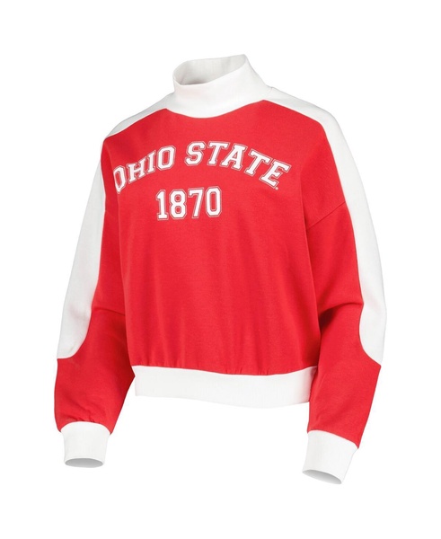 Women's Red Ohio State Buckeyes Make it a Mock Sporty Pullover Sweatshirt