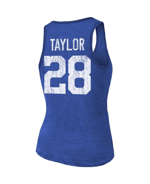 Women's Threads Jonathan Taylor Royal Indianapolis Colts Player Name and Number Tri-Blend Tank Top