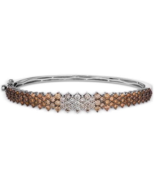 Ombré® Chocolate Ombré Diamond Cluster Bangle Bracelet (3-1/2 ct. t.w.) in 14k Rose Gold (Also Available in Yellow Gold or White Gold)