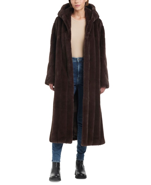 Women's Hooded Faux-Fur Maxi Coat