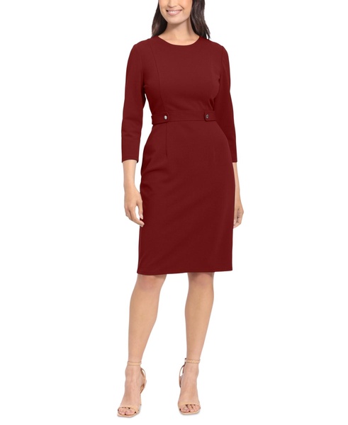 Women's Jewel-Neck 3/4-Sleeve Sheath Dress