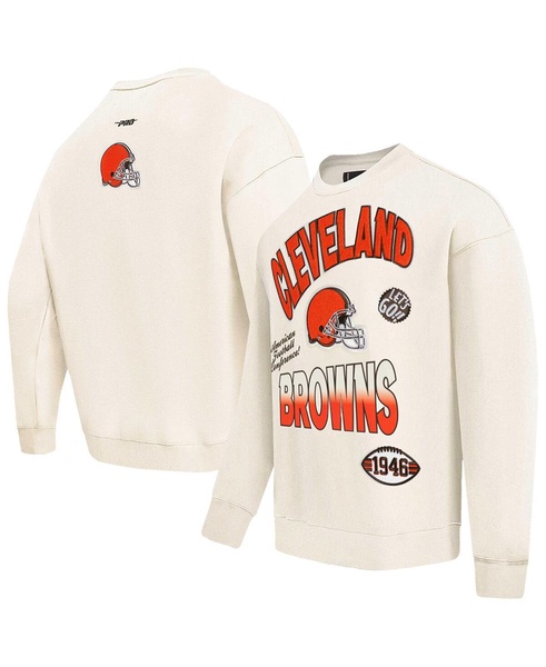 Men's Cream Cleveland Browns Turn It Up Pullover Sweatshirt