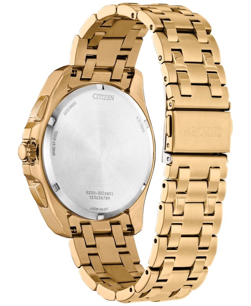 Eco-Drive Men's Chronograph Classic Gold-Tone Stainless Steel Bracelet Watch 41mm