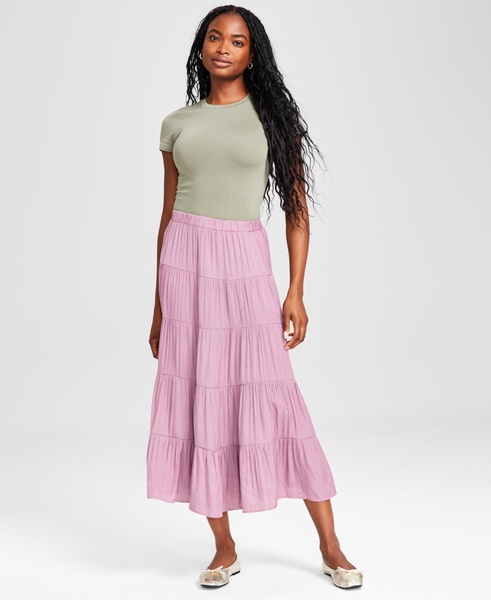 Women's Pull-On Tiered Maxi Skirt