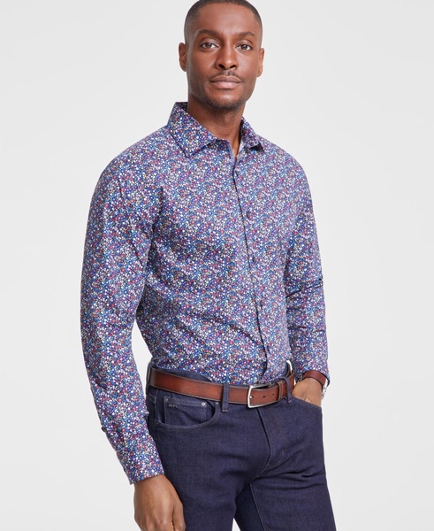 Men's Slim-Fit Peter Ditsy Floral Dress Shirt, Created for Macy's