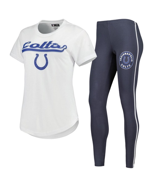 Women's White, Charcoal Indianapolis Colts Sonata T-shirt and Leggings Sleep Set