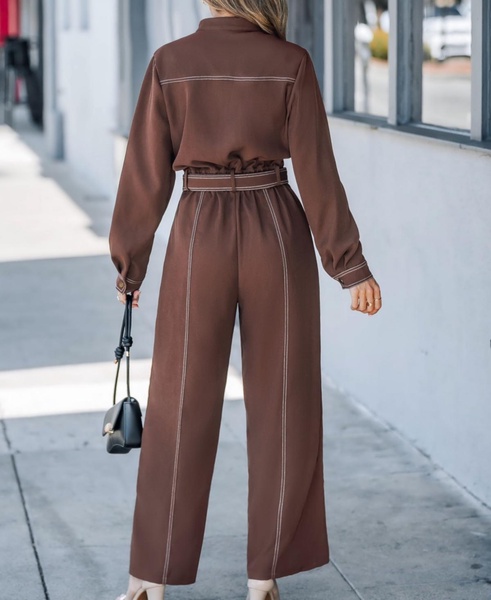 Women's Elegant Belted Utility Jumpsuit