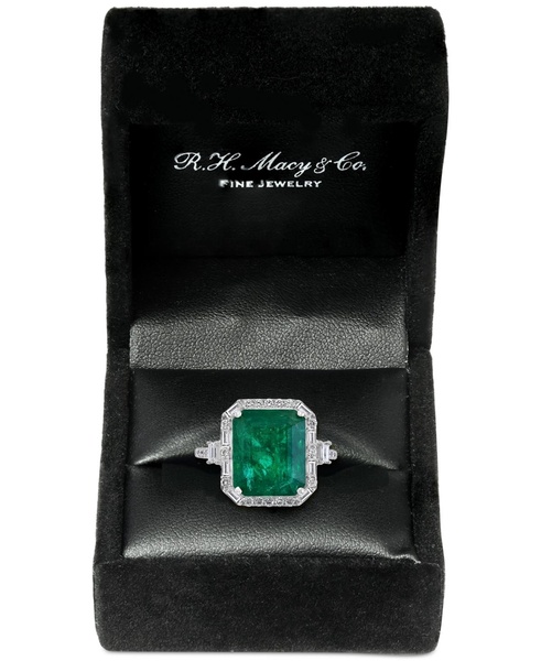 EFFY® Emerald (5-1/2 ct. t.w.) & Diamond (1/2 ct. t.w.) Statement Ring in 14k Gold or 14k White Gold