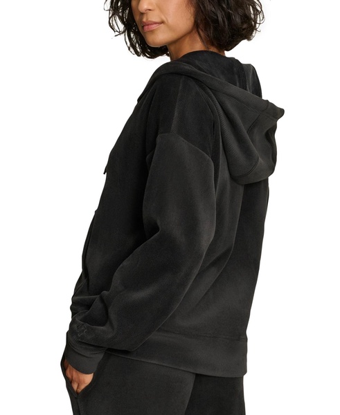 Women's Tech Cord Zip-Front Drop-Shoulder Hoodie