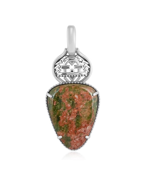 Fritz Casuse Sterling Silver Yeibichai Unakite Pendant Enhancer