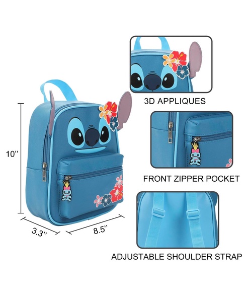 Stitch Big Face Ears 10" Adult Mini Backpack