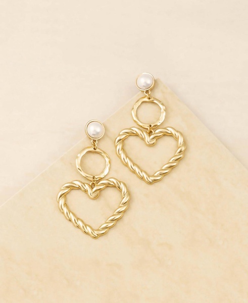 Gold Plateden Twist Pearl Earrings