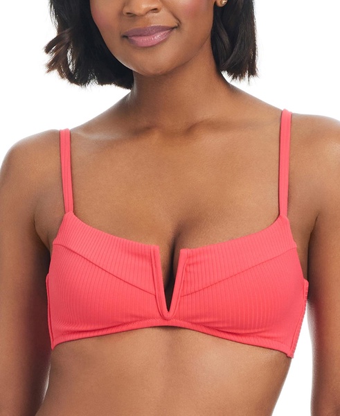 Women's V-Wire Plunge-Neck Bralette Bikini, Created for Macy's