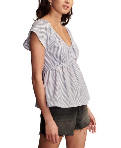 Women's Cotton Laced-Back Babydoll Top