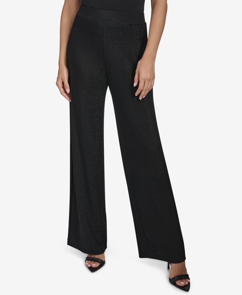 Women's Metallic-Knit Pull-On Pants