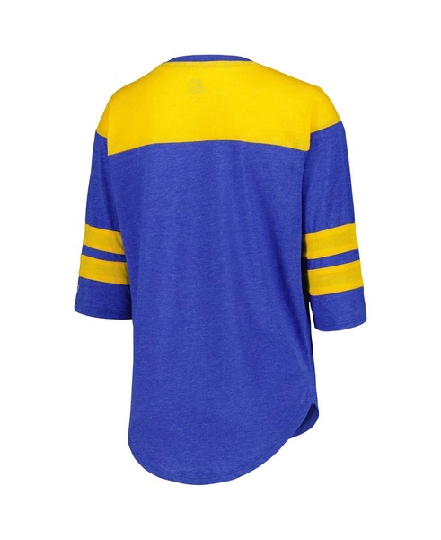 Women's Royal Chase Elliott Full Back Block 3/4-Sleeve Tri-Blend Top