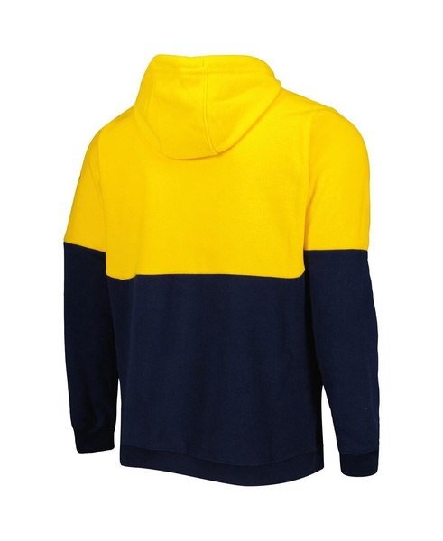 Men's Navy Michigan Wolverines Lodge Quarter-Zip Hoodie