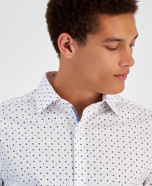 Men's Slim-Fit Printed Dress Shirt, Created for Macy's