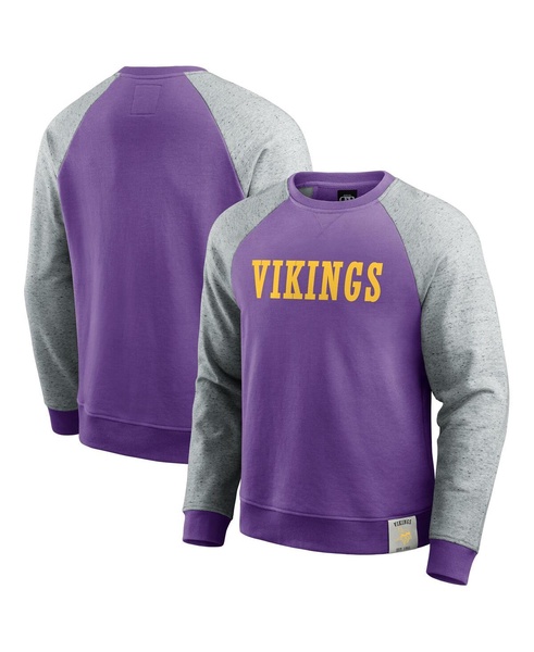 Men's Purple/Heather Gray Minnesota Vikings Colorblock Pullover Sweatshirt