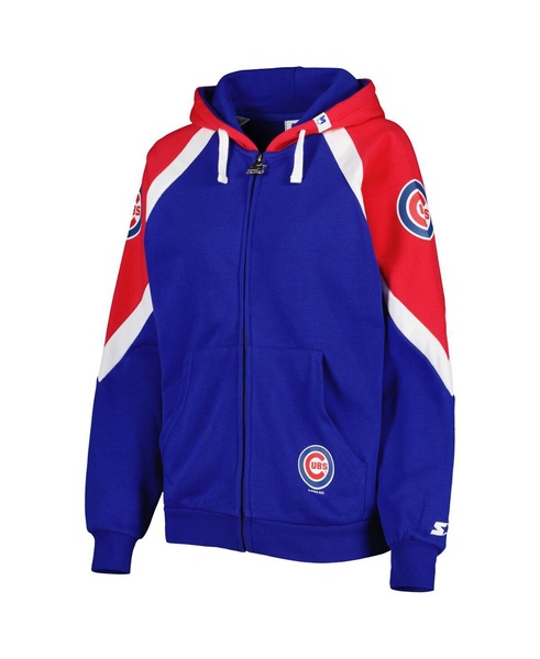 Women's Royal, Red Chicago Cubs Hail Mary Full-Zip Hoodie